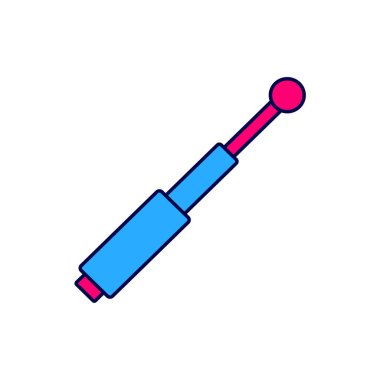 Filled outline Telescopic baton icon isolated on white background. Vector.