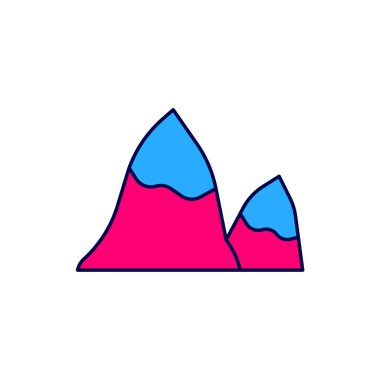 Filled outline Mountains icon isolated on white background. Symbol of victory or success concept. Vector.