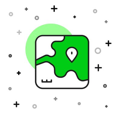 Filled outline Africa safari map icon isolated on white background. Vector.