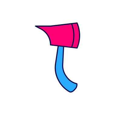 Filled outline Firefighter axe icon isolated on white background. Fire axe. Vector.