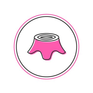 Doldurulmuş ağaç gövdesi simgesi beyaz arkaplanda izole edildi. Vektör.