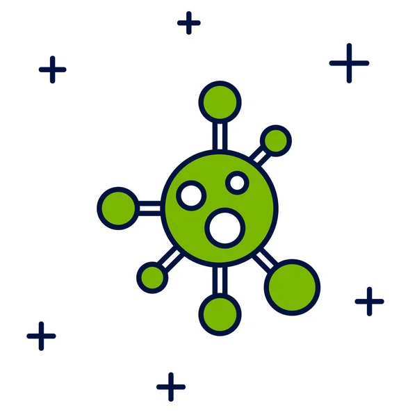 Gevulde Omtrek Molecule Pictogram Geïsoleerd Witte Achtergrond Structuur Van Moleculen — Stockvector