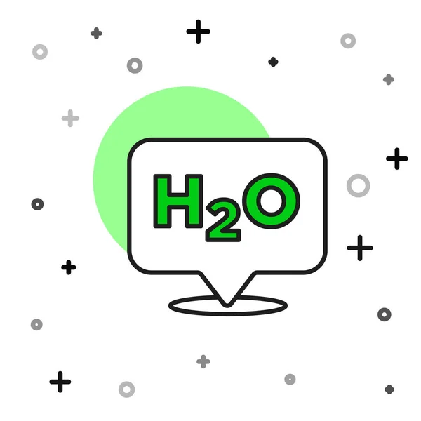 Заполненный Очертания Химическая Формула Капли Воды H2O Форме Значок Изолирован — стоковый вектор