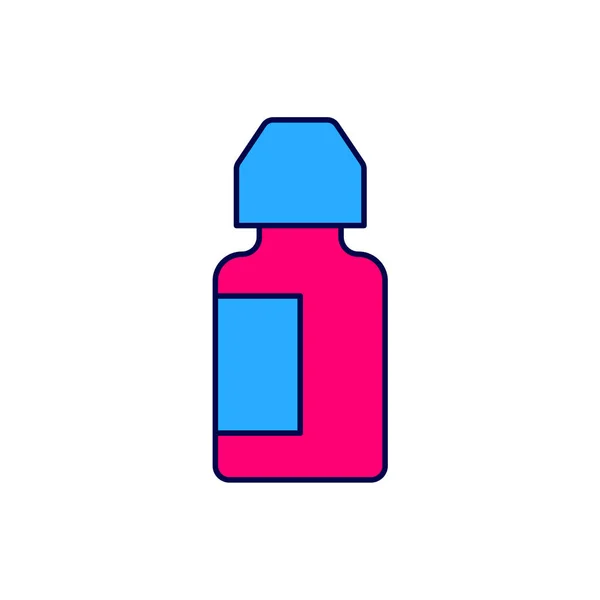Filled Outline Eye Drop Bottle Icon Isolated White Background Vector — ストックベクタ