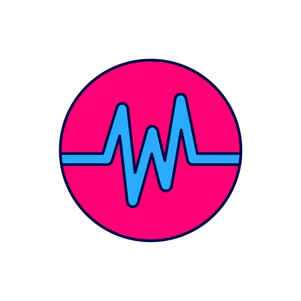 Gefüllte Umrisse Herzfrequenz Symbol Isoliert Auf Weißem Hintergrund Herzschlagzeichen Herzpuls — Stockvektor