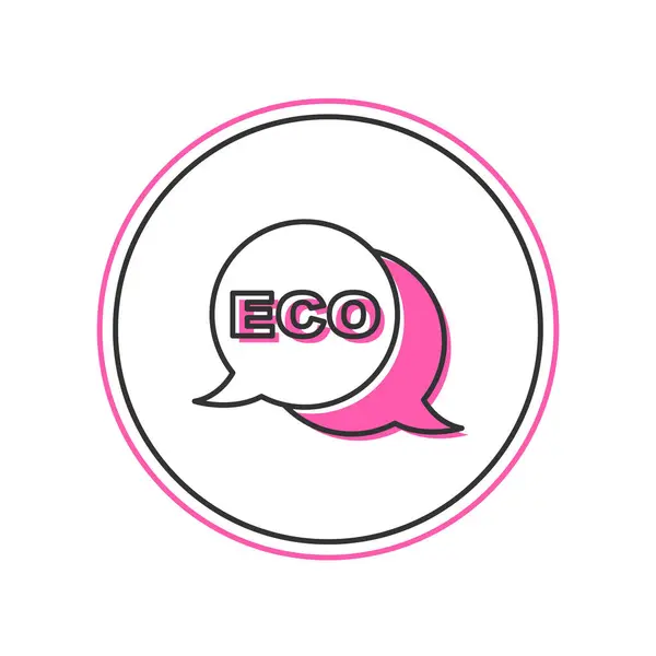 Gevulde Omtrek Banner Label Tag Logo Voor Eco Groene Gezonde — Stockvector