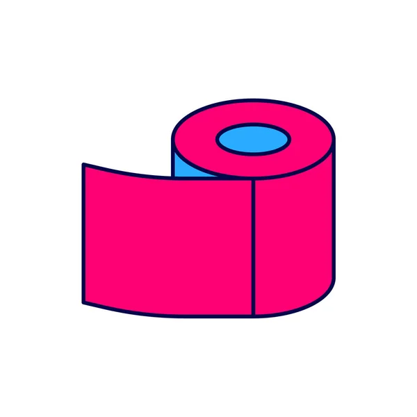 Contour Rempli Icône Rouleau Papier Toilette Isolé Sur Fond Blanc — Image vectorielle
