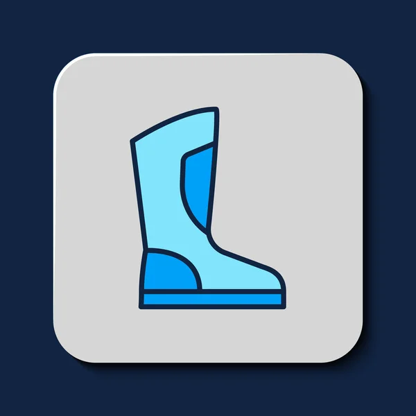 Filled Outline Fire Boots Icon Isolated Blue Background Vector — Vector de stock