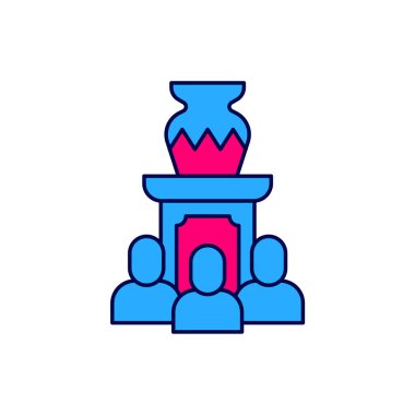 Filled outline Auction ancient vase icon isolated on white background. Auction bidding. Sale and buyers. Vector.