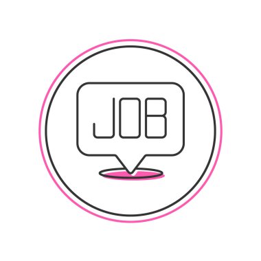 Filled outline Search job icon isolated on white background. Recruitment or selection concept. Human resource and recruitment for business. Vector.