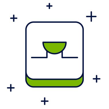 Filled outline Buzzer in electronic circuit icon isolated on white background. Vector.