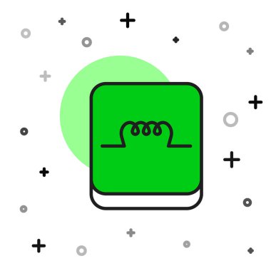 Filled outline Inductor in electronic circuit icon isolated on white background. Vector.