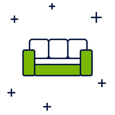 Doldurulmuş Kanepe simgesi beyaz arkaplanda izole edildi. Vektör.