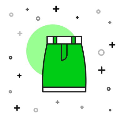 Filled outline Skirt icon isolated on white background. Vector.