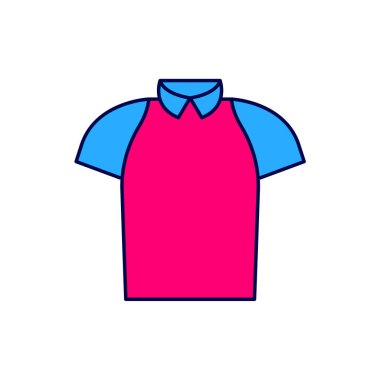 Filled outline Polo shirt icon isolated on white background. Vector.