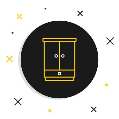 Çizgi Gardırobu simgesi beyaz arkaplanda izole edildi. Dolap tabelası. Renkli taslak konsepti. Vektör.