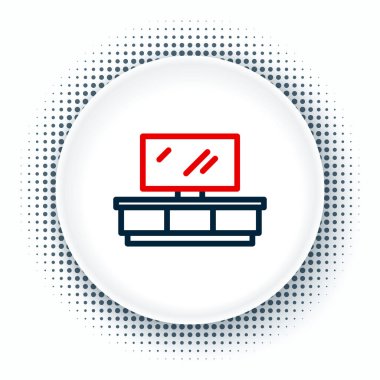Çizgi TV masası simgesi beyaz arkaplanda izole edildi. Renkli taslak konsepti. Vektör.