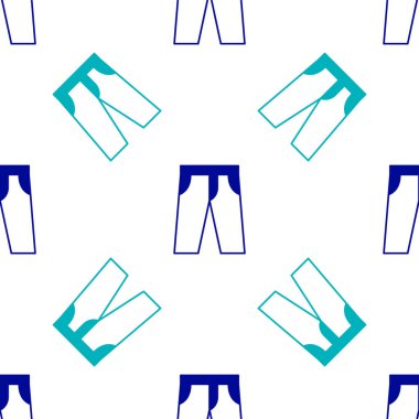 Blue Pants icon isolated seamless pattern on white background. Trousers sign. Vector.