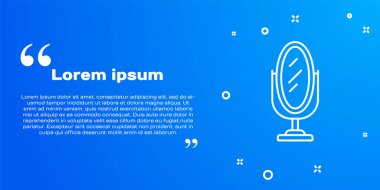 White line Mirror icon isolated on blue background. Vector.