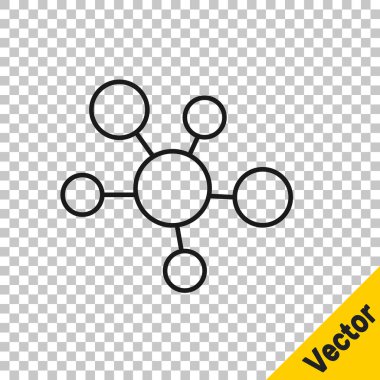 Black line Mind map infographic icon isolated on transparent background. Vector.