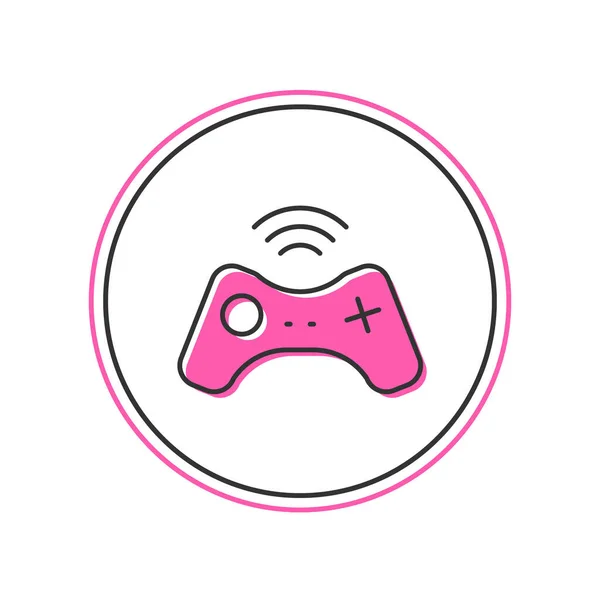 Filled Outline Wireless Gamepad Icon Isolated White Background Game Controller — Vector de stock