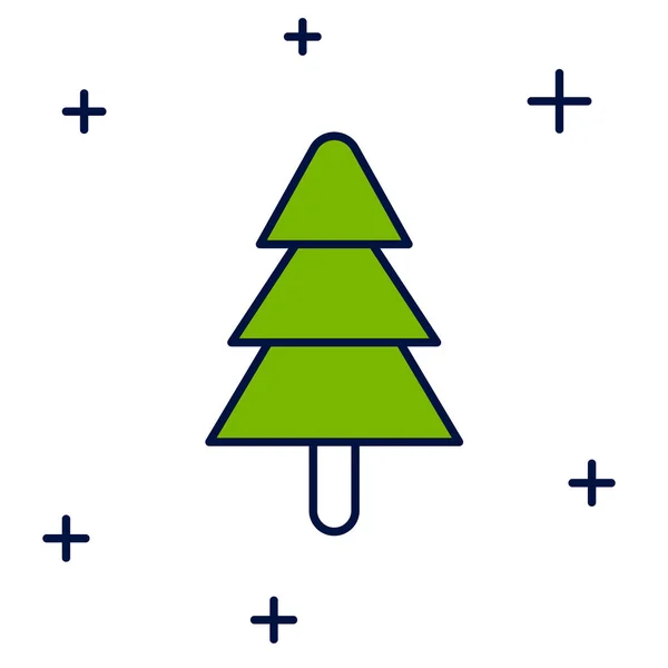 Заповнена Контурна Піктограма Дерева Ізольована Білому Тлі Лісовий Символ Векторні — стоковий вектор