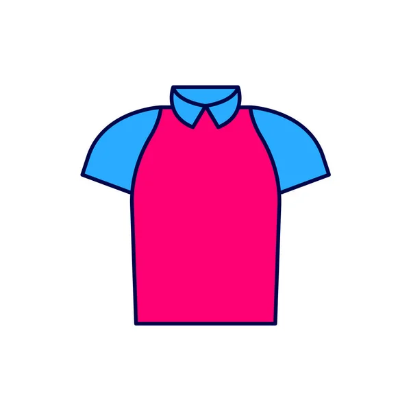 Filled Outline Polo Shirt Icon Isolated White Background Vector — 스톡 벡터