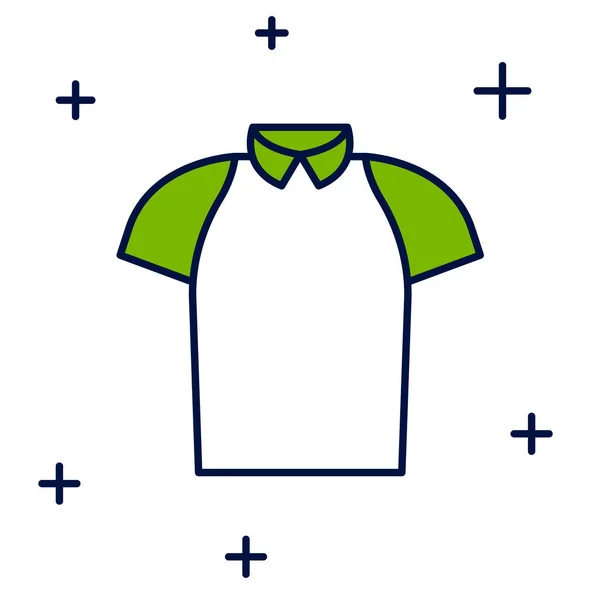 Filled Outline Polo Shirt Icon Isolated White Background Vector —  Vetores de Stock