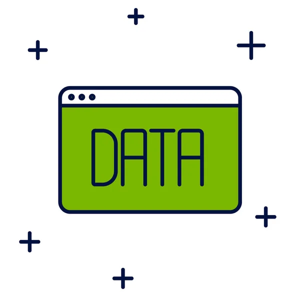 Filled Outline Data Analysis Icon Isolated White Background Business Data — 스톡 벡터