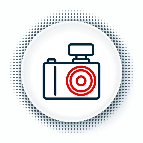 Line Fotocamera Icoon Geïsoleerd Witte Achtergrond Foto Camera Digitale Fotografie — Stockvector