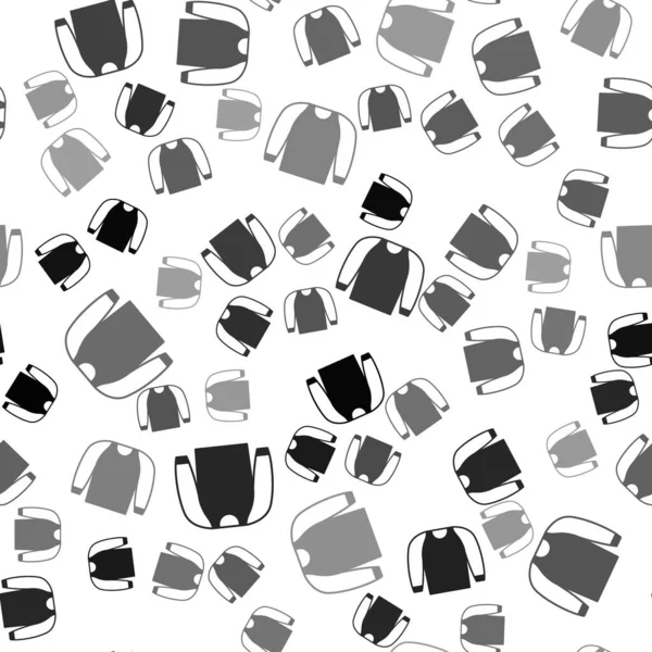 Icona Maglione Nero Isolato Modello Senza Soluzione Continuità Sfondo Bianco — Vettoriale Stock