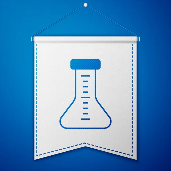 Blue Test Tube Flask Chemical Laboratory Test Icon Isolated Blue — Stock Vector