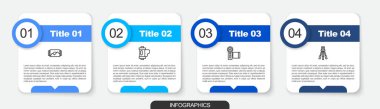 Set line Photo frame Camera film roll cartridge Cinema camera and Tripod. Business infographic template. Vector.