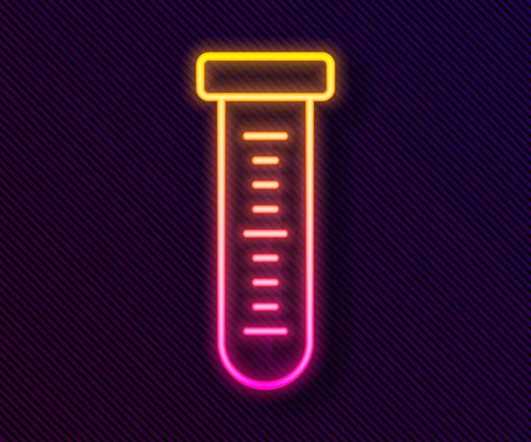 Glowing Neon Line Test Tube Flask Chemical Laboratory Test Icon — Stock Vector