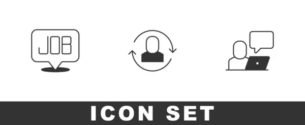 Set Search Job Exchange Work Freelancer Icon Vector — Stockový vektor