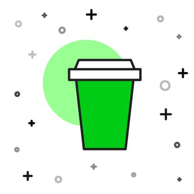 Beyaz arka planda izole edilmiş bir şekilde kahve bardağını doldurdum. Vektör.