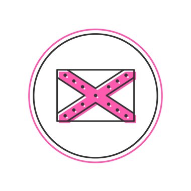 Amerika Birleşik Devletleri 'nin ulusal bayrağını dolduran simge beyaz arka planda izole edildi. Vektör.