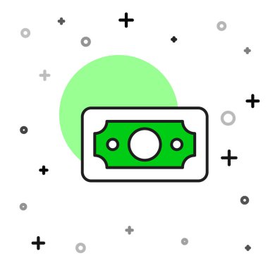 Doldurulmuş kağıt yığınları para para ikonu beyaz arka planda izole. Para desteleri. Para birimi. Vektör.