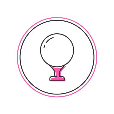 Beyaz arkaplanda izole edilmiş golf topunun ana hatları. Vektör.