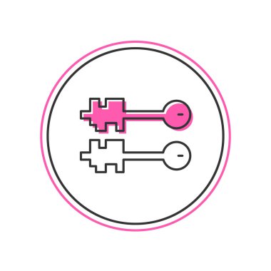 Beyaz arkaplanda izole edilmiş eski anahtar simgesi dolduruldu. Vektör.