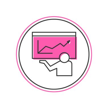 Filled outline Training, presentation icon isolated on white background. Vector.