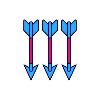 Doldurulmuş çizgili çapraz ok simgesi beyaz arkaplanda izole edildi. Vektör.