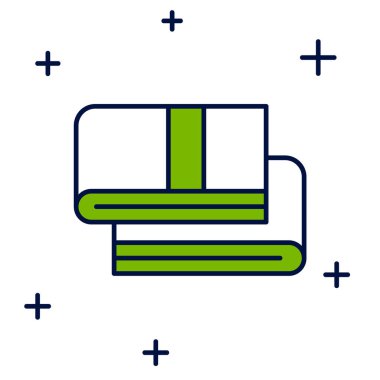 Doldurulmuş havlu yığını simgesi beyaz arkaplanda izole edildi. Vektör.