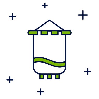 Doldurulmuş Ortaçağ bayrağı simgesi beyaz arkaplanda izole edildi. Bir kral ya da kraliçe tarafından yönetilen ülke, devlet ya da bölge. Vektör.