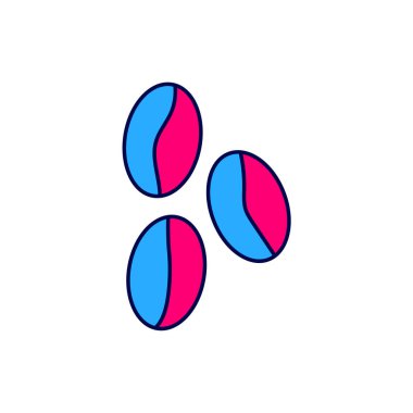 Beyaz arka planda izole edilmiş kahve çekirdeği ikonu. Vektör.