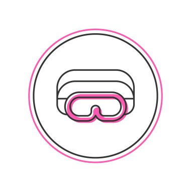 Doldurulmuş Kayak gözlüğü simgesi beyaz arkaplanda izole edildi. Olağanüstü bir spor. Spor malzemeleri. Vektör.