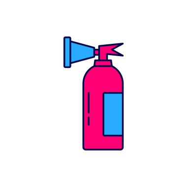 Beyaz arka planda izole edilmiş ana hatlı yangın söndürme ikonu. Vektör.