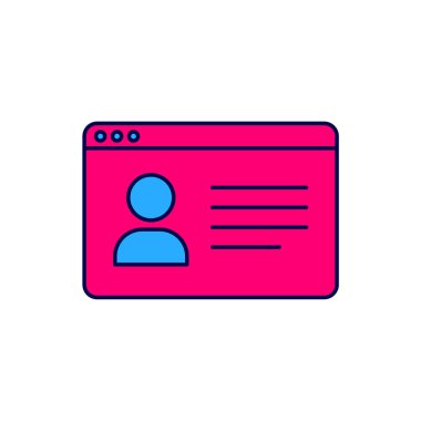 Doldurulmuş Çevrimiçi Sınıf simgesi beyaz arkaplanda izole edildi. Çevrimiçi eğitim kavramı. Vektör.