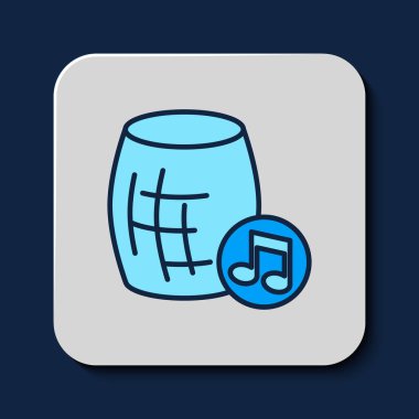 Filled outline Voice assistant icon isolated on blue background. Voice control user interface smart speaker. Vector.