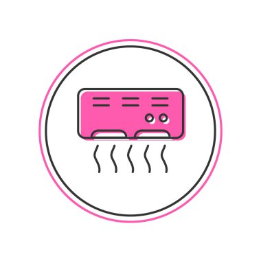 Filled outline Air conditioner icon isolated on white background. Split system air conditioning. Cool and cold climate control system. Vector.